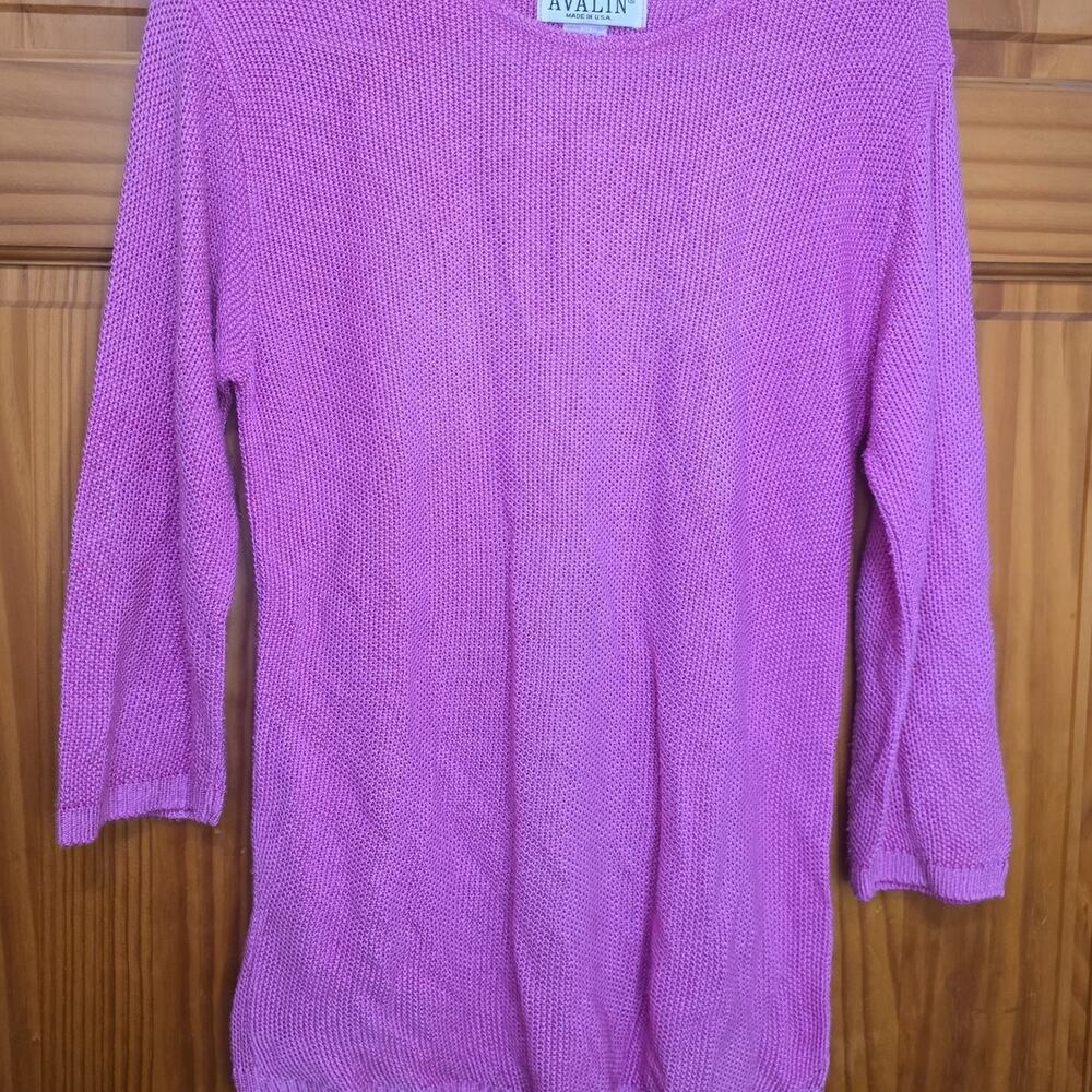 Vintage AVALIN Pink made in USA Thick knitted sweater Size Small